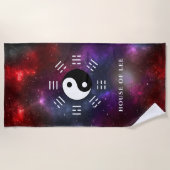 Yin Yang met Bagua Trigram Symbolen I-Ching Strandlaken (Voorkant)