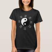 Yin Yang met Bagua Trigram Symbolen I-Ching T-shirt (Voorkant)