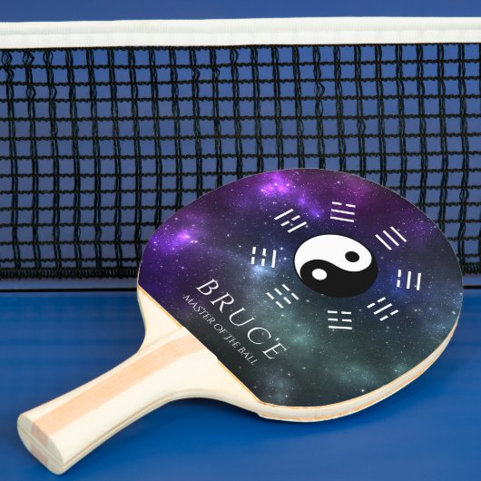 Yin Yang met Bagua Trigram Symbolen I-Ching Tafeltennisbatje (Insitu)