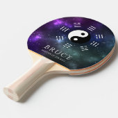 Yin Yang met Bagua Trigram Symbolen I-Ching Tafeltennisbatje (Voorkant Gekanteld)
