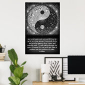 Yin Yang met Boeddha Quote Poster (Thuiskantoor)