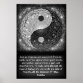Yin Yang met Boeddha Quote Poster (Voorkant)