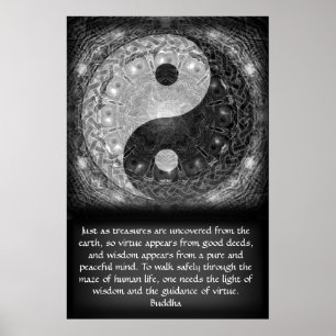 Yin Yang met Buddha Quote Poster