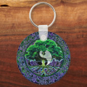 Yin Yang met de boom van het leven Sleutelhanger (Voorkant)