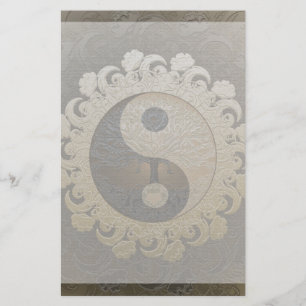 Yin Yang met de boom van het leven van Amelia Carr Briefpapier