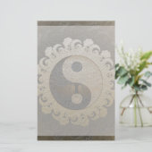 Yin Yang met de boom van het leven van Amelia Carr Briefpapier (Staand voorkant)