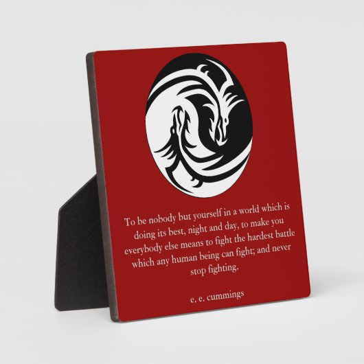 Yin Yang met ee Cummings Quote Fotoplaat (Voorkant)