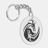 Yin Yang met ee Cummings Quote Sleutelhanger (Voorkant Links)