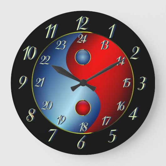 Yin Yang met militaire tijdklok Grote Klok (Voorkant)