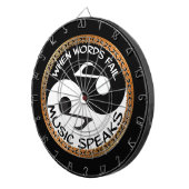 Yin Yang met muziekwoorden Dartbord (Voorkant Rechts)