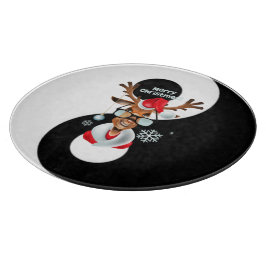 Yin yang met rendier snijplank