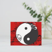 Yin-Yang met scrollen Briefkaart (Staand voorkant)