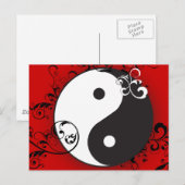 Yin-Yang met scrollen Briefkaart (Voorkant / Achterkant)