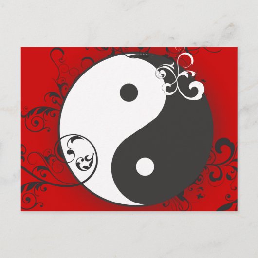 Yin-Yang met scrollen Briefkaart (Voorkant)