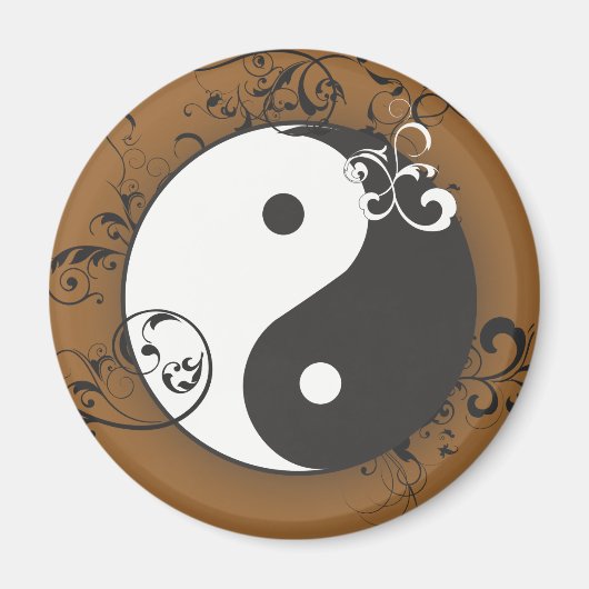 Yin-Yang met scrollen Magneet (Voorkant)