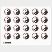 Yin-Yang met scrollen Ronde Sticker (Vel)