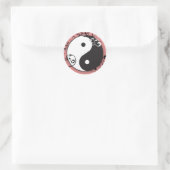 Yin-Yang met scrollen Ronde Sticker (Tas)