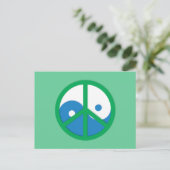 Yin-Yang met vredesbord Briefkaart (Staand voorkant)