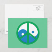 Yin-Yang met vredesbord Briefkaart (Voorkant / Achterkant)