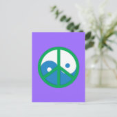 Yin-Yang met vredesbord Briefkaart (Staand voorkant)