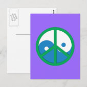 Yin-Yang met vredesbord Briefkaart (Voorkant / Achterkant)