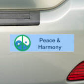 Yin-Yang met vredesbord Bumpersticker (Op auto)