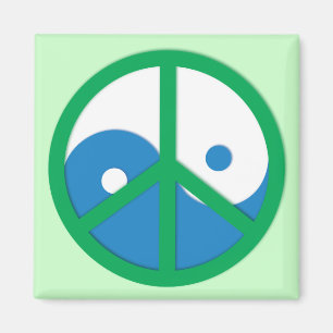 Yin-Yang met vredesbord Magneet