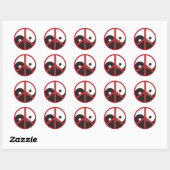 Yin-Yang met vredesbord - rood Ronde Sticker (Vel)