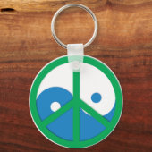 Yin-Yang met vredesbord Sleutelhanger (Voorkant)