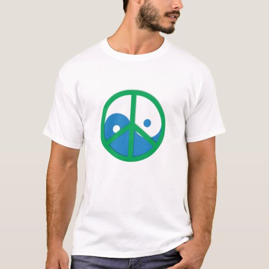 Yin-Yang met vredesbord T-shirt (Voorkant)