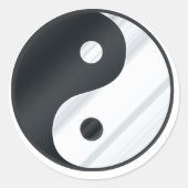 Yin Yang Metal Ronde Sticker (Voorkant)