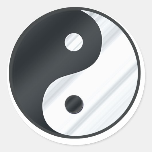Yin Yang Metal Ronde Sticker (Voorkant)