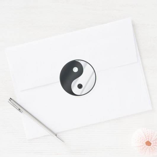 Yin Yang Metal Ronde Sticker (Envelop)
