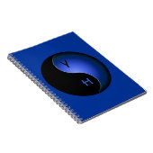 yin yang monogram - blauw notitieboek (Rechterzijde)