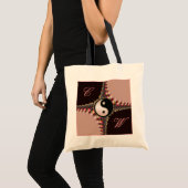 Yin Yang Monogram Pink+Black Fractal Lace Bag Tote Bag (Voorkant (product))