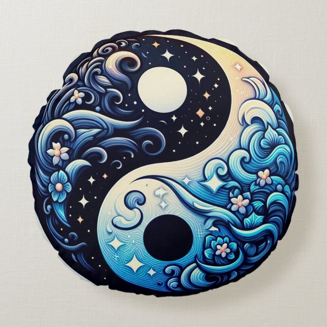 Yin Yang Mooi ontwerp Rond Kussen (Voorkant)