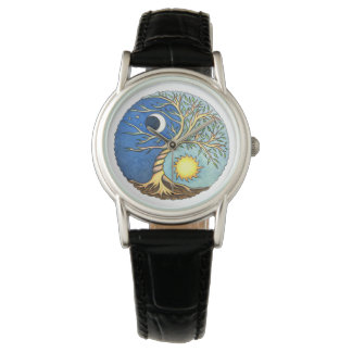 yin-Yang Moon and Sun Horloge