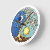 Yin-Yang Moon and Sun Ronde Klok (Hoek)