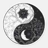 Yin & Yang / Moon & Sun Harmony Classic Round Stic Ronde Sticker (Voorkant)