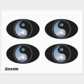 Yin Yang Moon Sun Ovale Sticker (Vel)