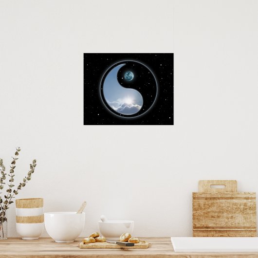 Yin Yang Moon Sun Poster (Keuken)