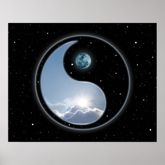 Yin Yang Moon Sun Poster (Voorkant)