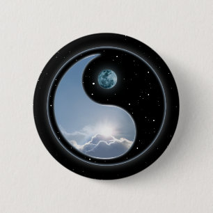 Yin Yang Moon Sun Ronde Button 5,7 Cm