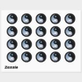 Yin Yang Moon Sun Ronde Sticker (Vel)