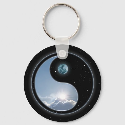 Yin Yang Moon Sun Sleutelhanger (Voorkant)