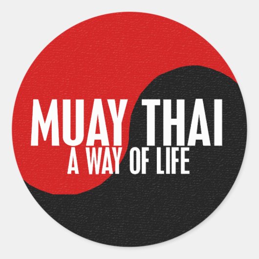 Yin Yang Muay Thai 1 Ronde Sticker (Voorkant)