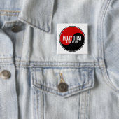 Yin Yang Muay Thai 1 Vierkante Button 5,1 Cm (In situ)