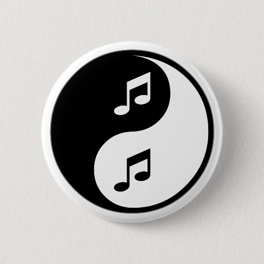 Yin Yang Music Ronde Button 5,7 Cm (Voorkant)