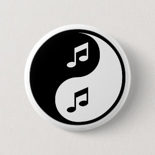 Yin Yang Music Ronde Button 5,7 Cm