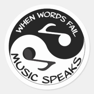 Yin Yang Music Ronde Sticker